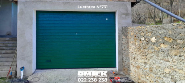 Porți secționate în Moldova, culoarea Verde, montate în Șoldănești. Porți secționate la preț de la producător în Moldova